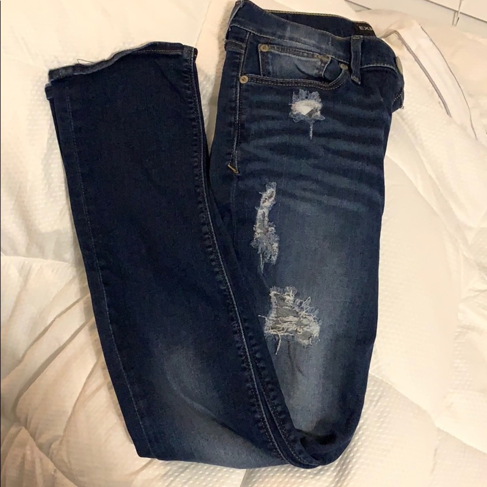 Express Jeans Cropped Skinny Mid Rise